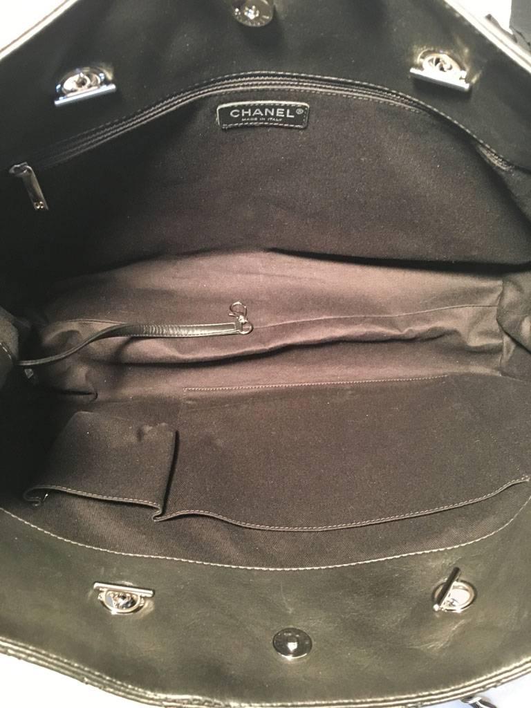 Chanel Quilted Black Leather XL Shoulder Bag Tote 2