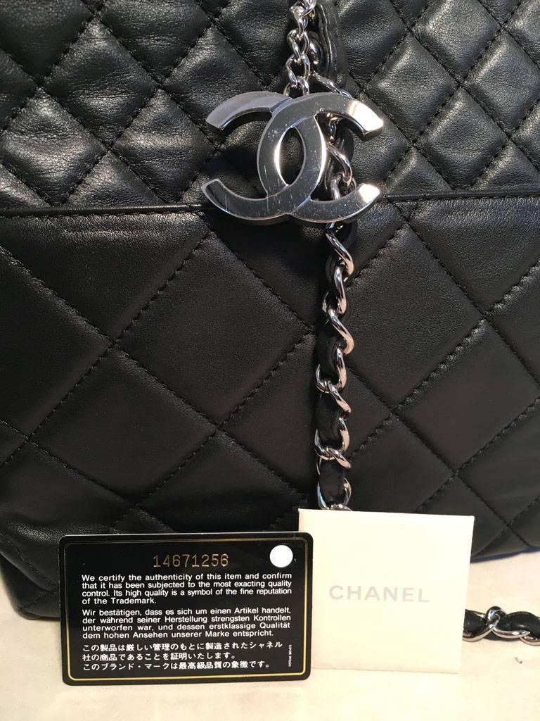 Chanel Quilted Black Leather XL Shoulder Bag Tote 4