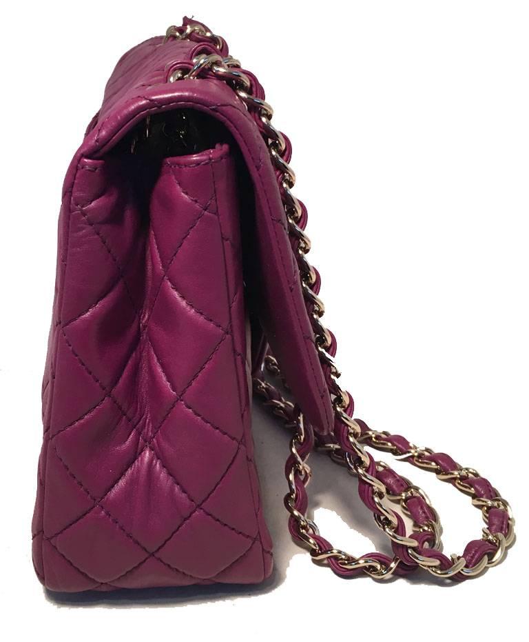 Black Chanel Purple Leather Jumbo Classic Flap Shoulder Bag