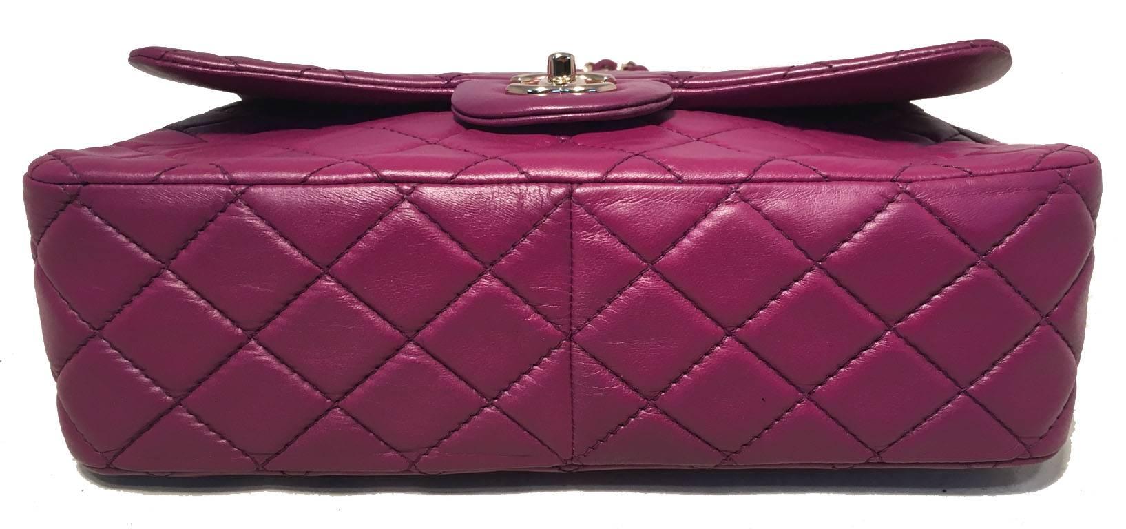 Chanel Purple Leather Jumbo Classic Flap Shoulder Bag In Excellent Condition In Philadelphia, PA