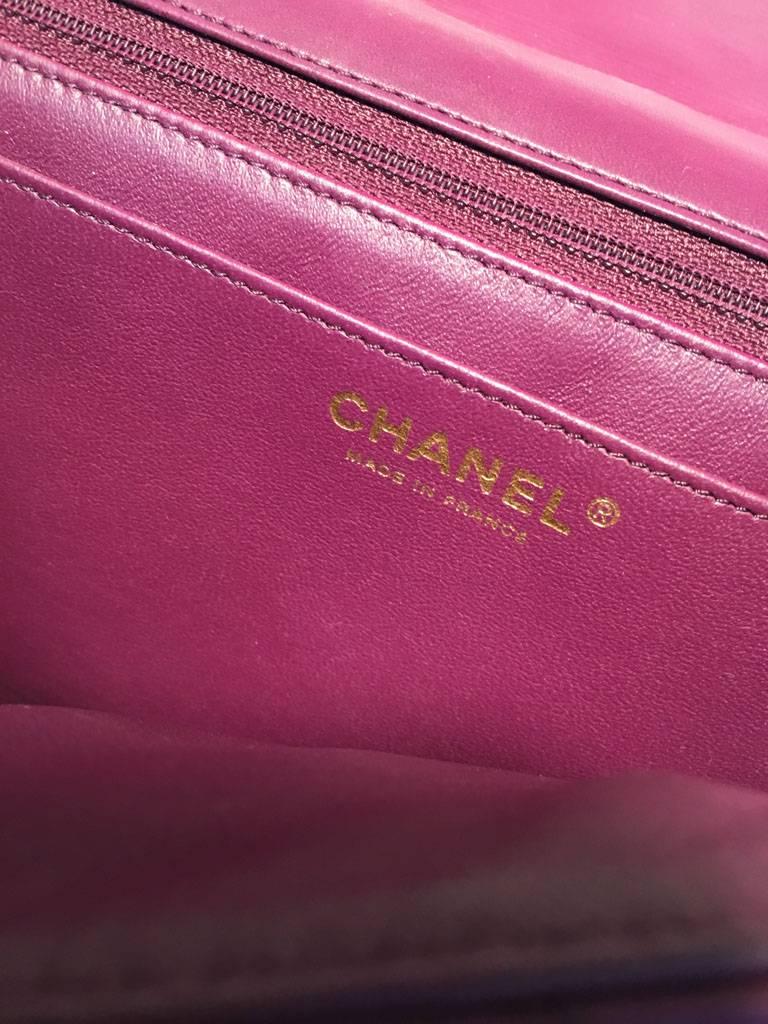 Chanel Purple Leather Jumbo Classic Flap Shoulder Bag 2