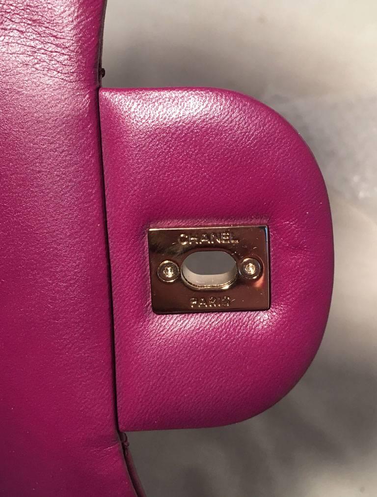 Chanel Purple Leather Jumbo Classic Flap Shoulder Bag 3