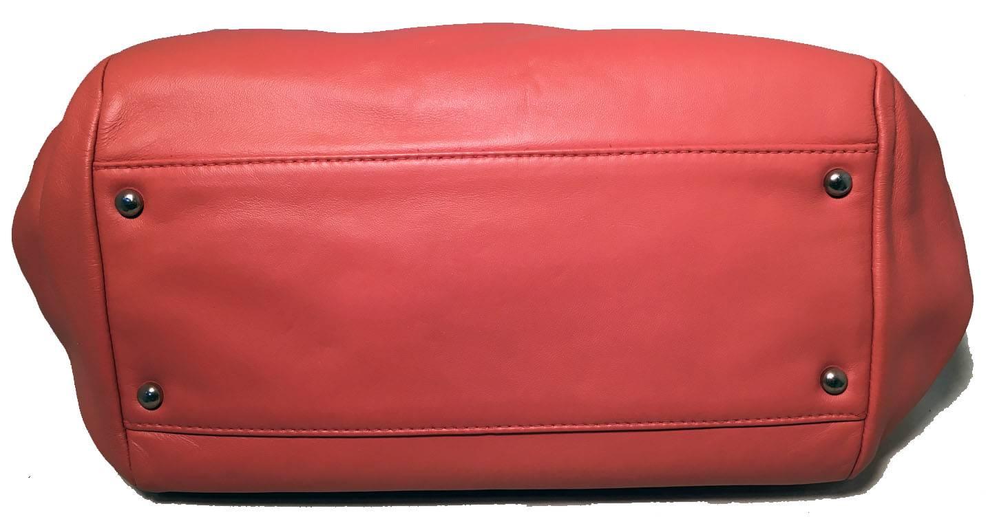 Women's Chanel Coral Leather Top Flap Shoulder Bag 