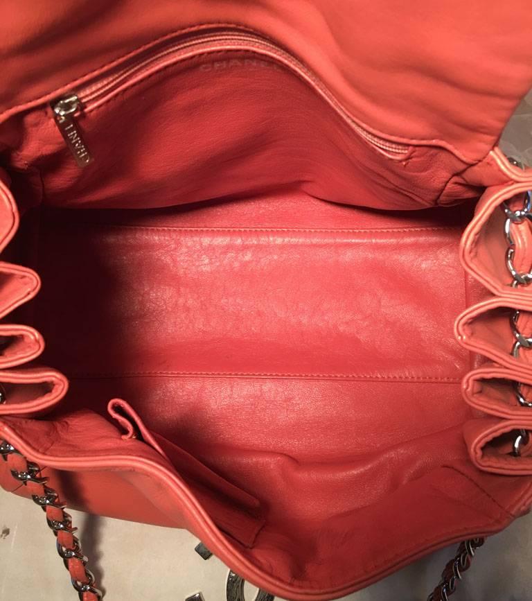 Chanel Coral Leather Top Flap Shoulder Bag  1