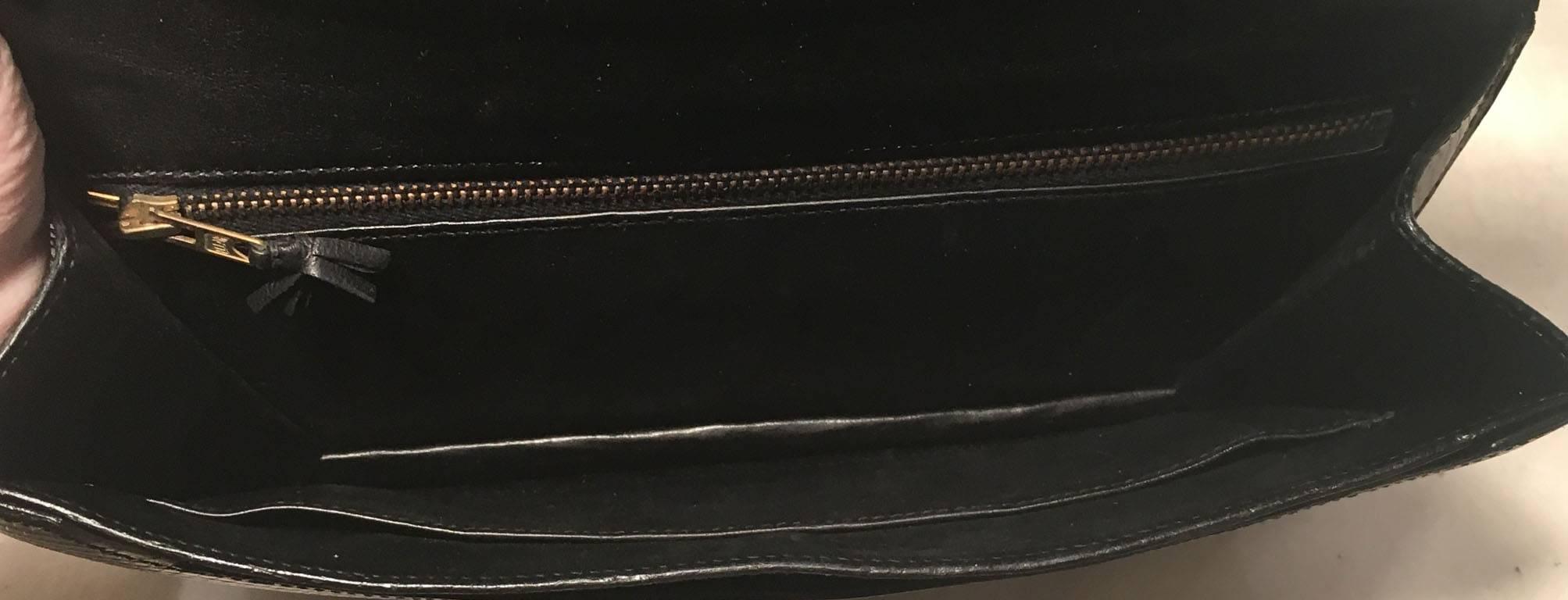 Hermes Vintage Black Lizard Shoulder Bag 2