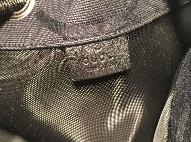 RARE Gucci Black GG Monogram Canvas Sling Backpack Bag For Sale 1