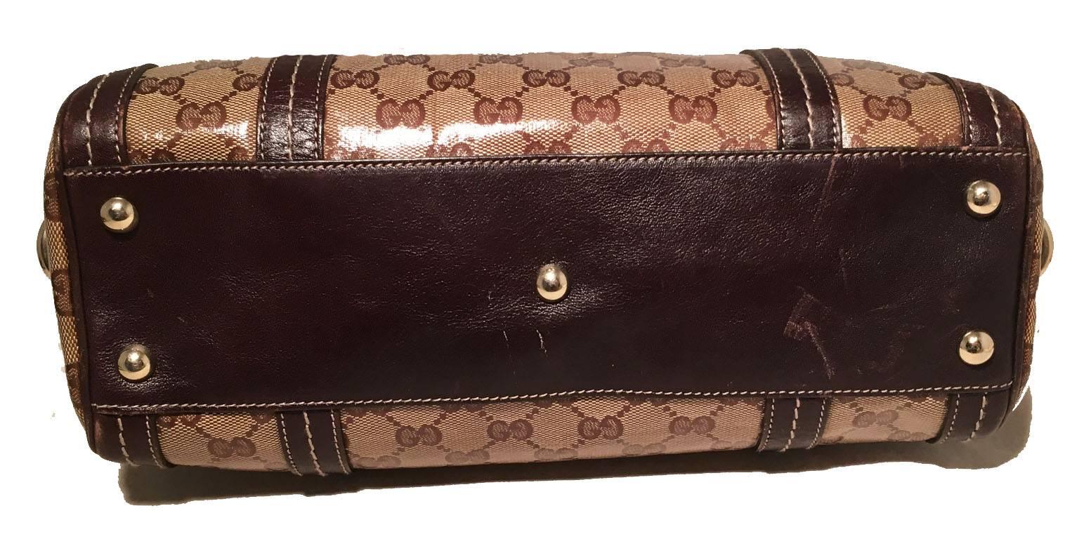 Gucci Coated Monogram Bowler Handbag In Good Condition In Philadelphia, PA