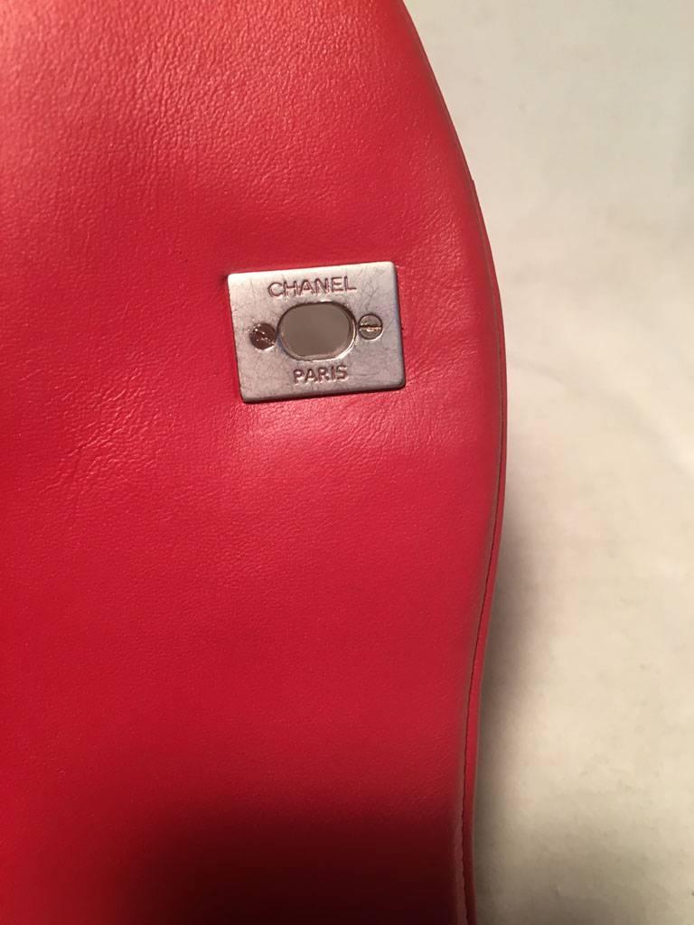 Chanel Red Chevron Quilted Lions Head Classic Flap Shoulder Bag 3