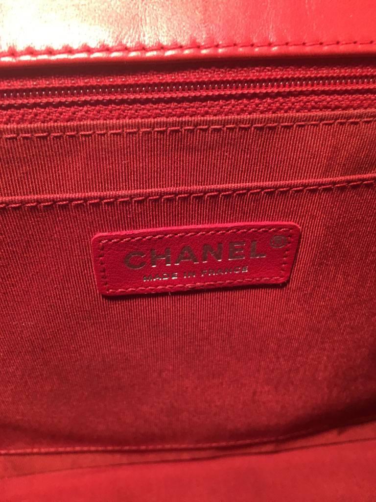 Chanel Red Chevron Quilted Lions Head Classic Flap Shoulder Bag In Excellent Condition In Philadelphia, PA