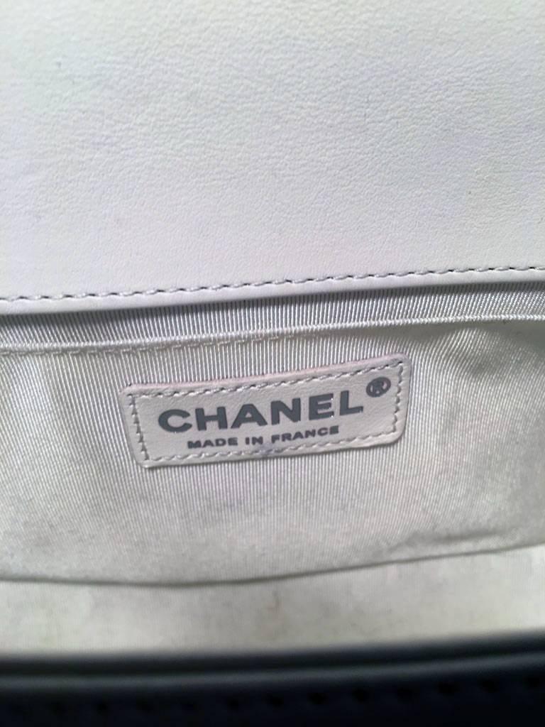 Women's Chanel White Quilted Le Boy Classic Flap Shoulder Bag