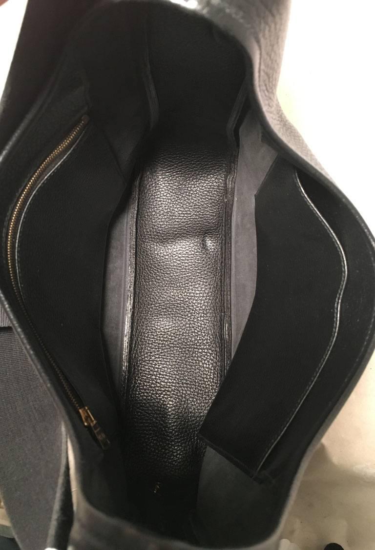 Hermes Vintage Black Leather Shoulder Bag 1