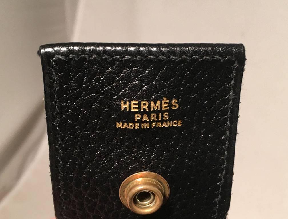 Hermes Vintage Black Leather Shoulder Bag 2
