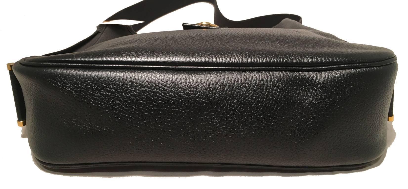 Women's Hermes Vintage Black Leather Shoulder Bag