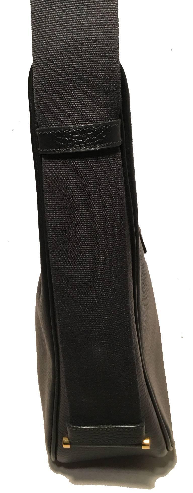 Hermes Vintage Black Leather Shoulder Bag In Excellent Condition In Philadelphia, PA