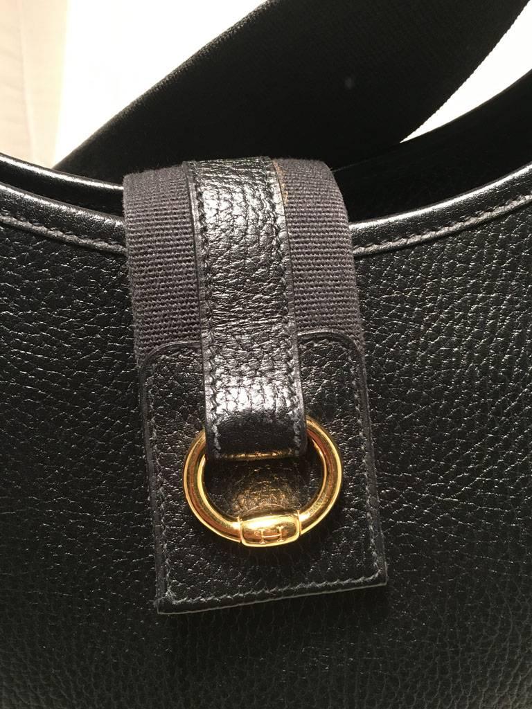 Hermes Vintage Black Leather Shoulder Bag 4