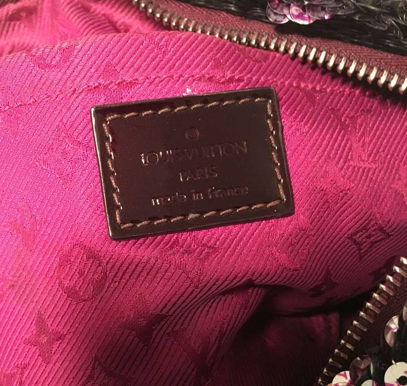 Louis Vuitton Limited Edition Violette Sequin Rococo Pochette Clutch Bag In Excellent Condition In Philadelphia, PA