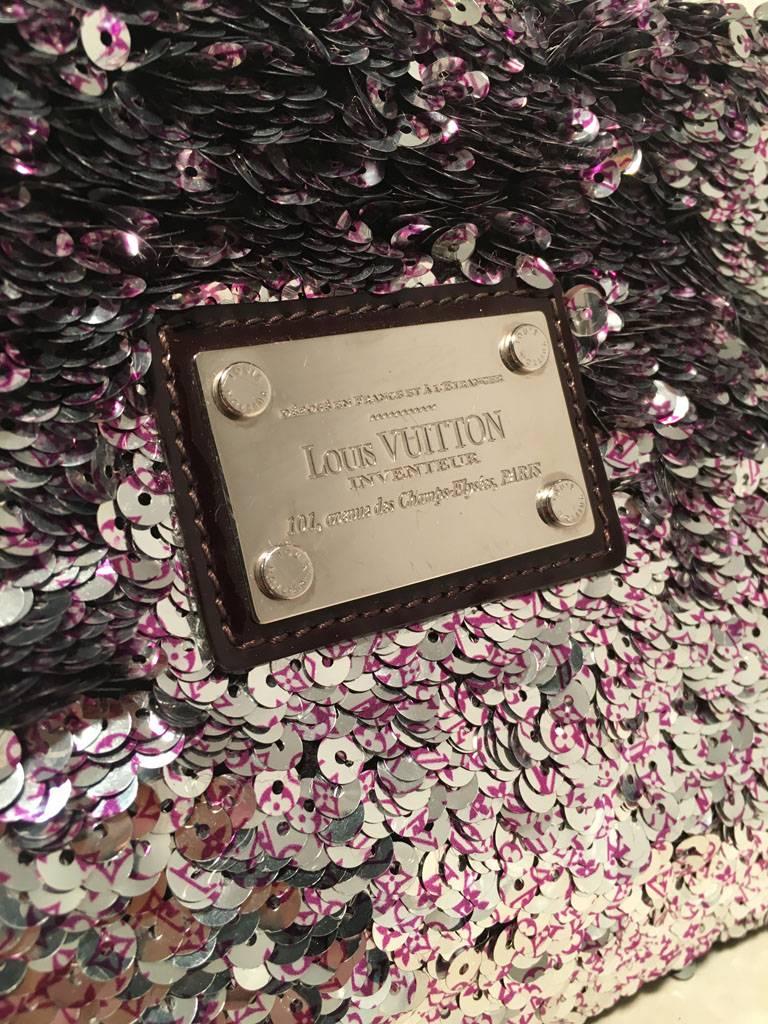 Louis Vuitton Limited Edition Violette Sequin Rococo Pochette Clutch Bag 1