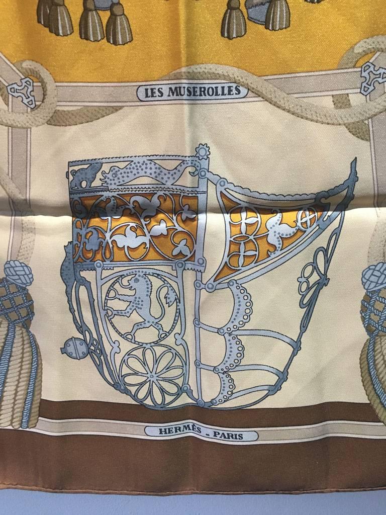 Hermes Vintage Les Muserolles Silk Scarf, circa 1986 In Excellent Condition In Philadelphia, PA