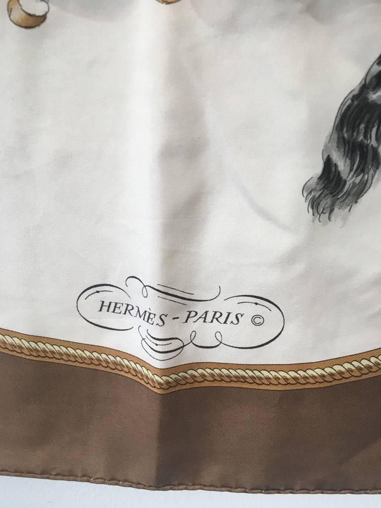 Hermes Vintage Reprise Silk Scarf in Brown c1970s 1