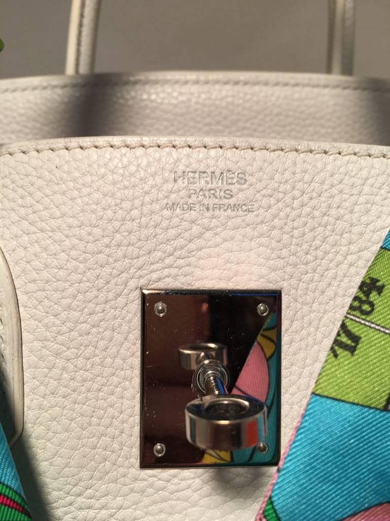 Hermes White Togo Leather 30cm Birkin Bag 2