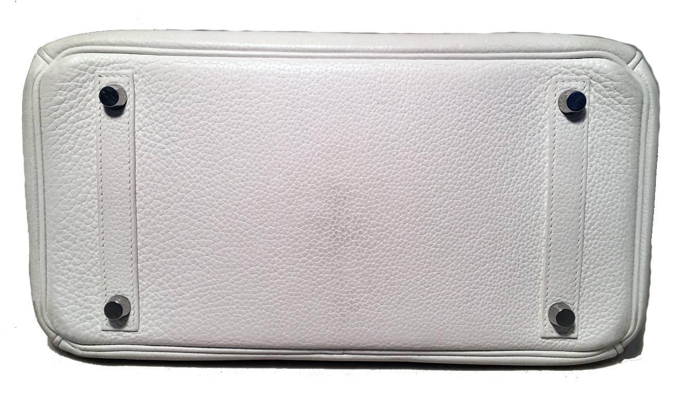 Hermes White Togo Leather 30cm Birkin Bag Damen