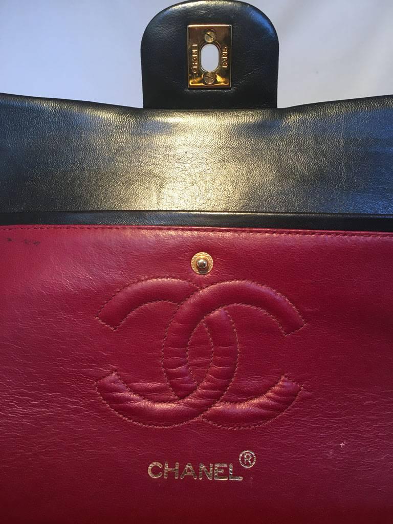 Chanel Black 10inch 2.55 Double Flap Classic Shoulder Bag 4