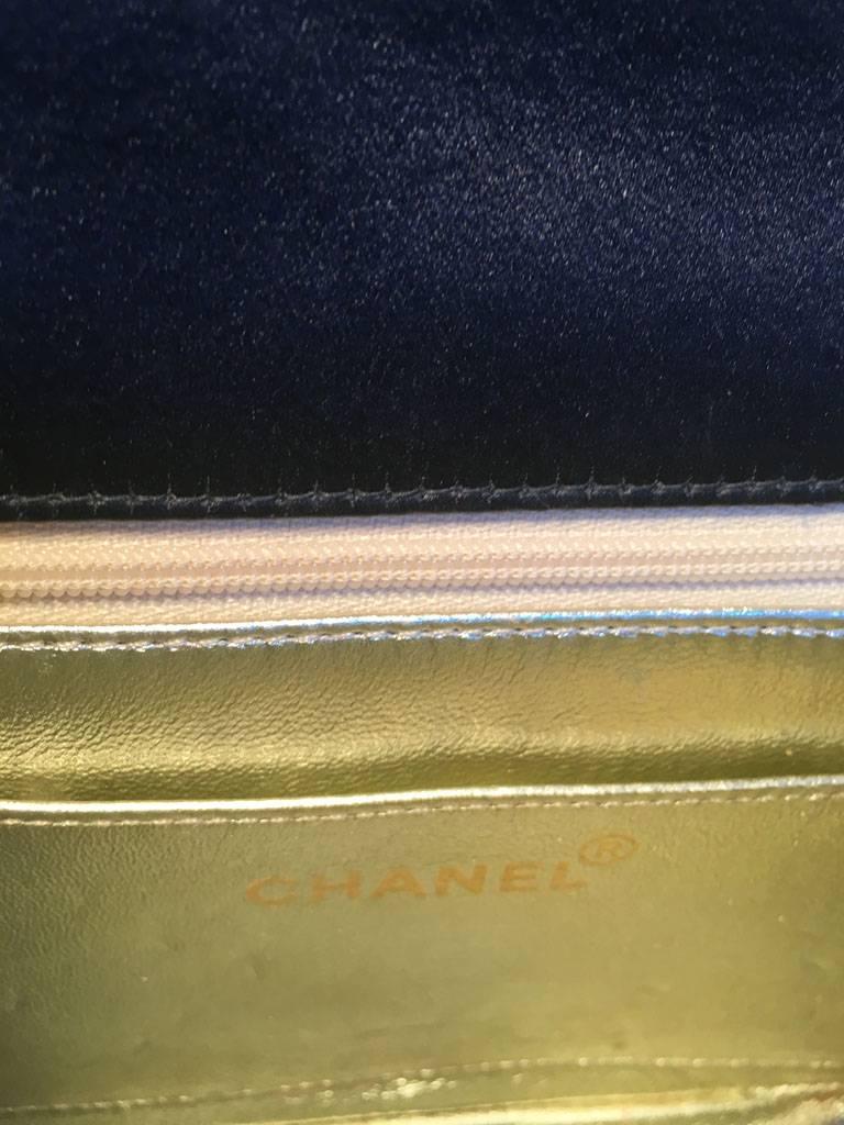 Chanel Vintage Quilted Black Satin Mini Classic Flap Shoulder Bag 3