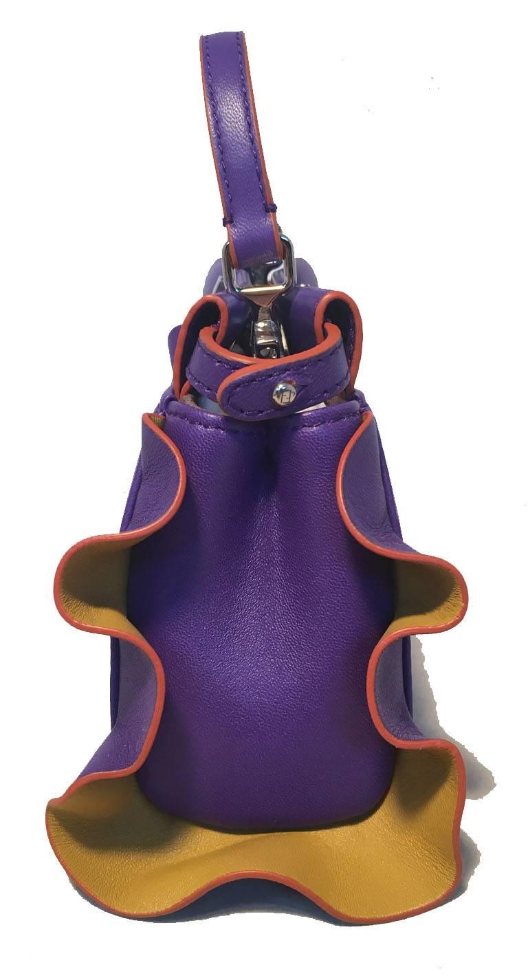 Fendi Purple Micro Mini Peekaboo Bag In Excellent Condition For Sale In Philadelphia, PA
