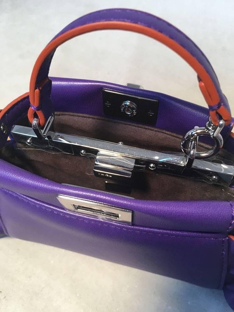 Fendi Purple Micro Mini Peekaboo Bag For Sale 3