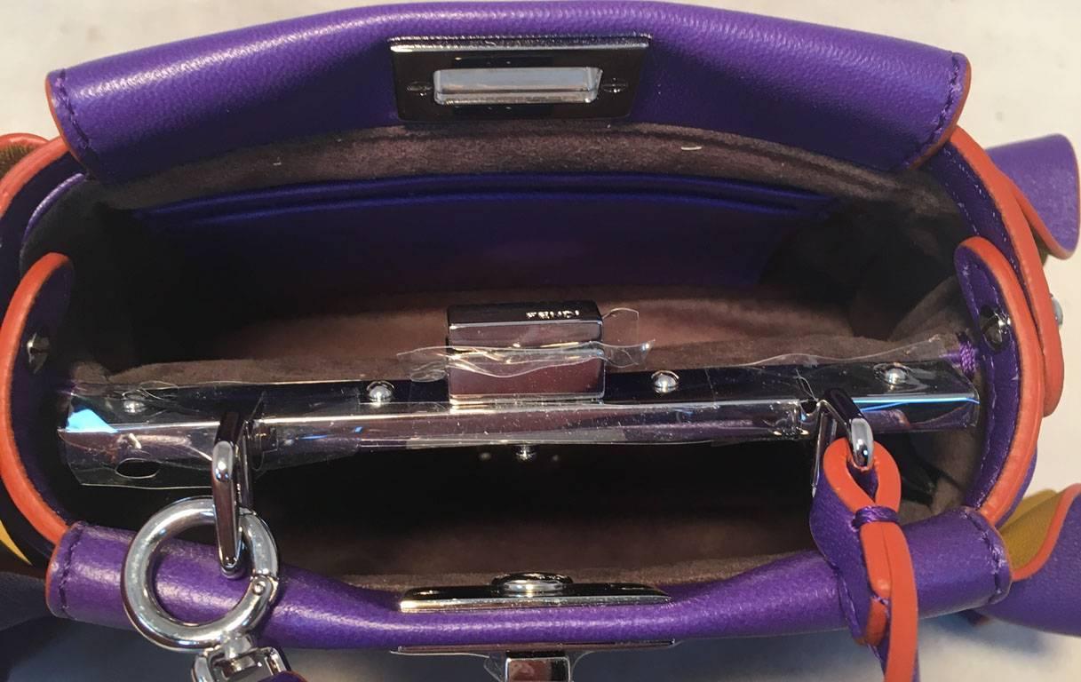 Fendi Purple Micro Mini Peekaboo Bag In Excellent Condition For Sale In Philadelphia, PA
