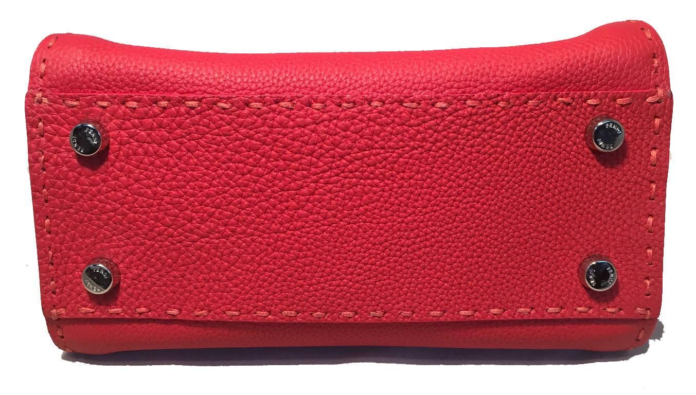 Fendi Red Leather Small Peekaboo Handbag 2