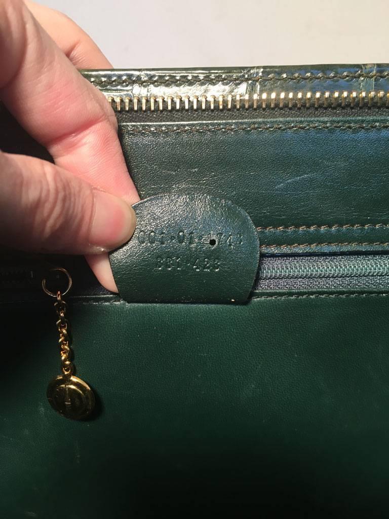 Gucci Vintage Green Alligator Shoulder Bag 1