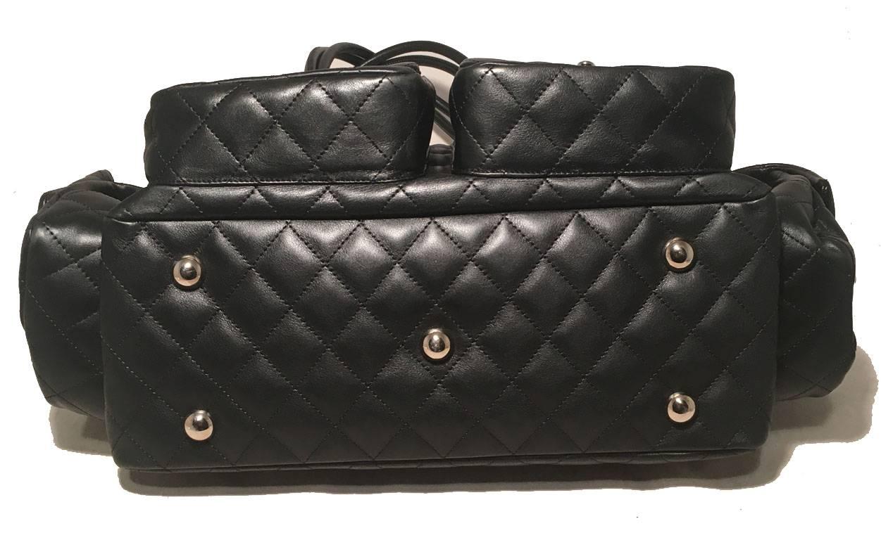 Chanel Black and White Leather Rue Cambon Reporter Shoulder Bag  1