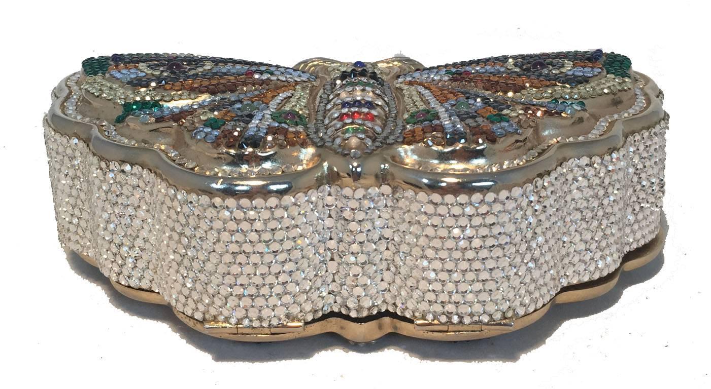 Judith Leiber Vintage Swarovski Crystal Butterfly Minaudiere Evening Bag In Good Condition In Philadelphia, PA