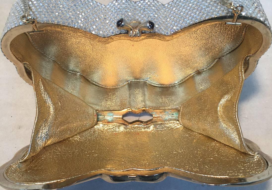 Judith Leiber Vintage Swarovski Crystal Butterfly Minaudiere Evening Bag 2