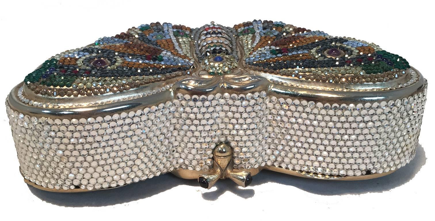 Women's Judith Leiber Vintage Swarovski Crystal Butterfly Minaudiere Evening Bag