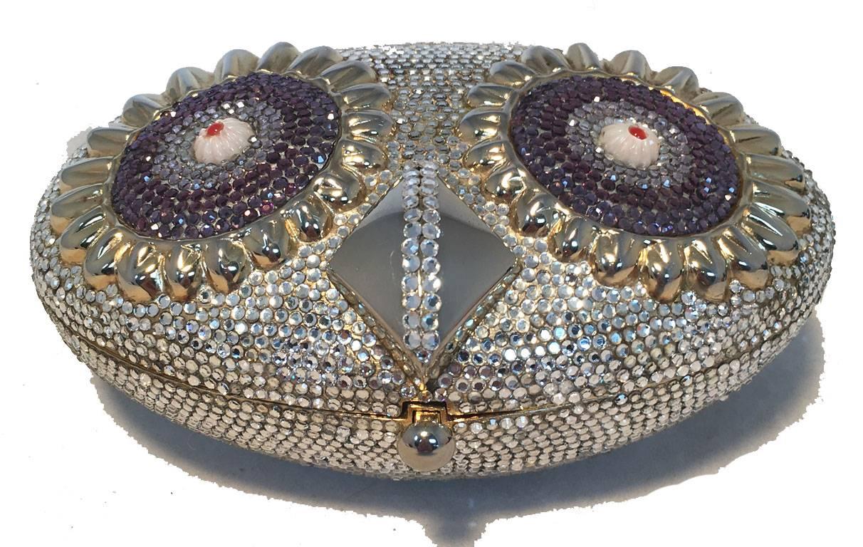 Women's Judith Leiber Swarovski Crystal Owl Head Minaudiere Evening Bag
