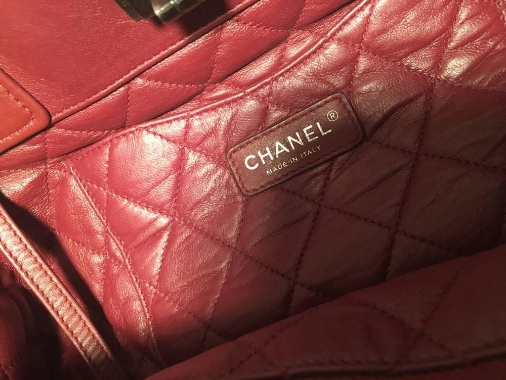 Chanel Black Caviar Maroon Leather Shoulder Bag Tote 2