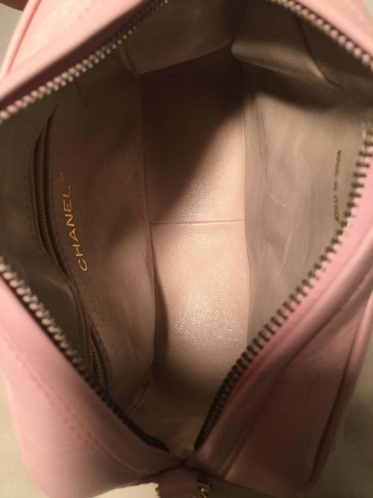 Chanel Vintage Pink Quilted Leather Tassel Zip Classic Shoulder Bag 1