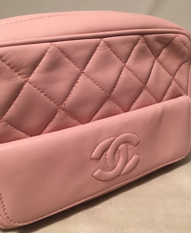 Chanel Vintage Pink Quilted Leather Tassel Zip Classic Shoulder Bag 2