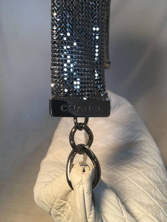 Chanel White Quilted Sparkling Chainmail Strap Hobo Shoulder Bag For ...