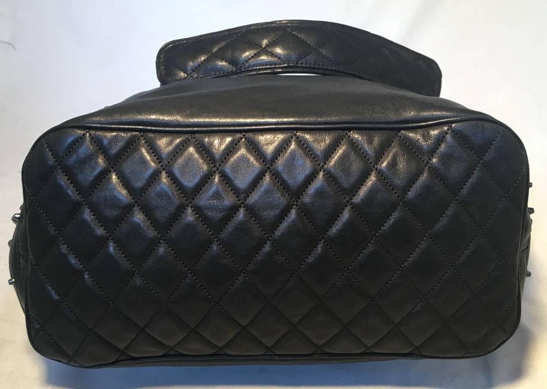 Jimmy Choo Black Leather Studded Shoulder Bag Tote 1