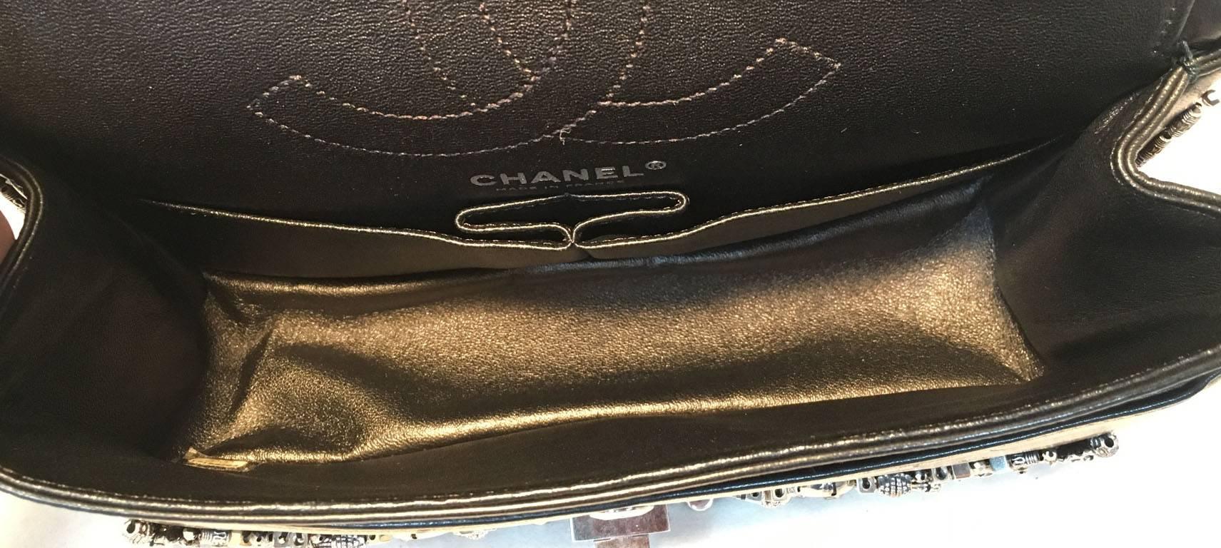 Chanel Black Leather Studded Classic Flap 2.55 Shoulder Bag 1