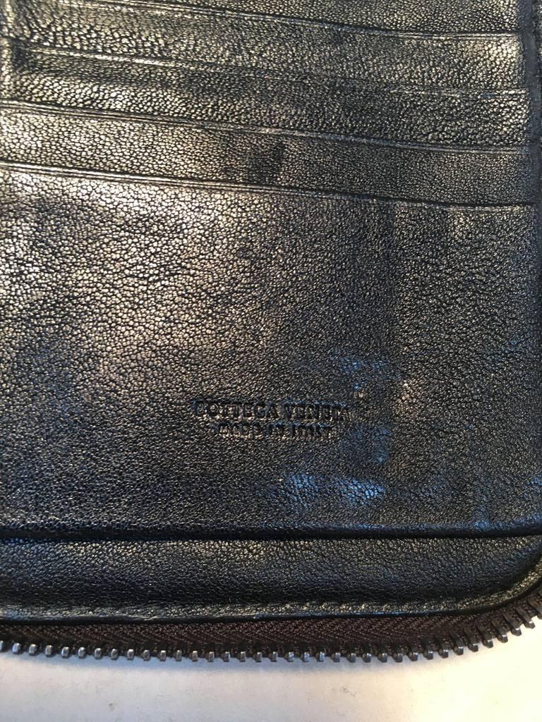 Bottega Veneta Woven Black Leather Zipper Wallet 2