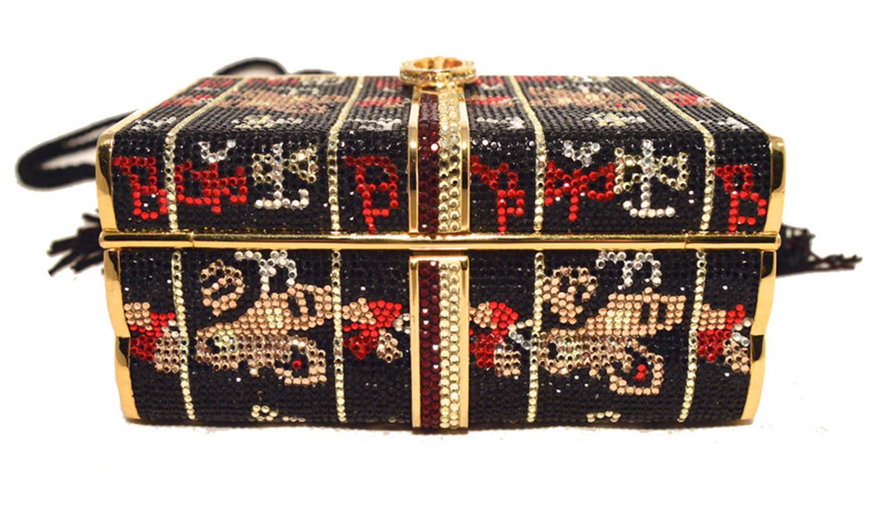 Judith Leiber Swarovski Crystal Butterfly Books Box Minaudiere In Excellent Condition In Philadelphia, PA