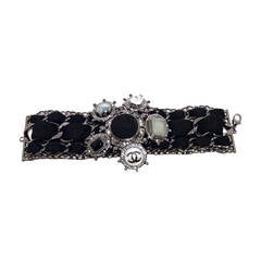 Chanel Silver Coco Chain Necklace With Enamel Woman Charm For Chanel Black Wool And Gunmetal Limited Edition Charm Bracelet