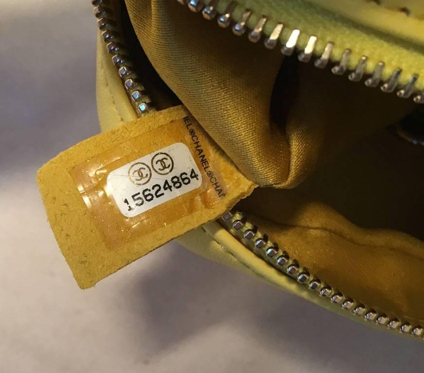 Chanel Yellow Mini Classic Flap Wallet on Chain Shoulder Bag In Excellent Condition In Philadelphia, PA
