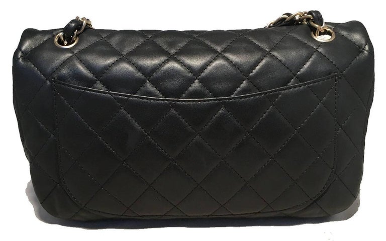 RARE Chanel Quilted Black Leather Gem Logo Closure Classic Flap For Sale at  1stDibs