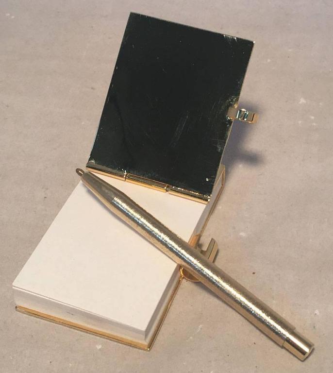 Judith Leiber Vintage Gold and Swarovski Crystal Mini Notepad For Sale