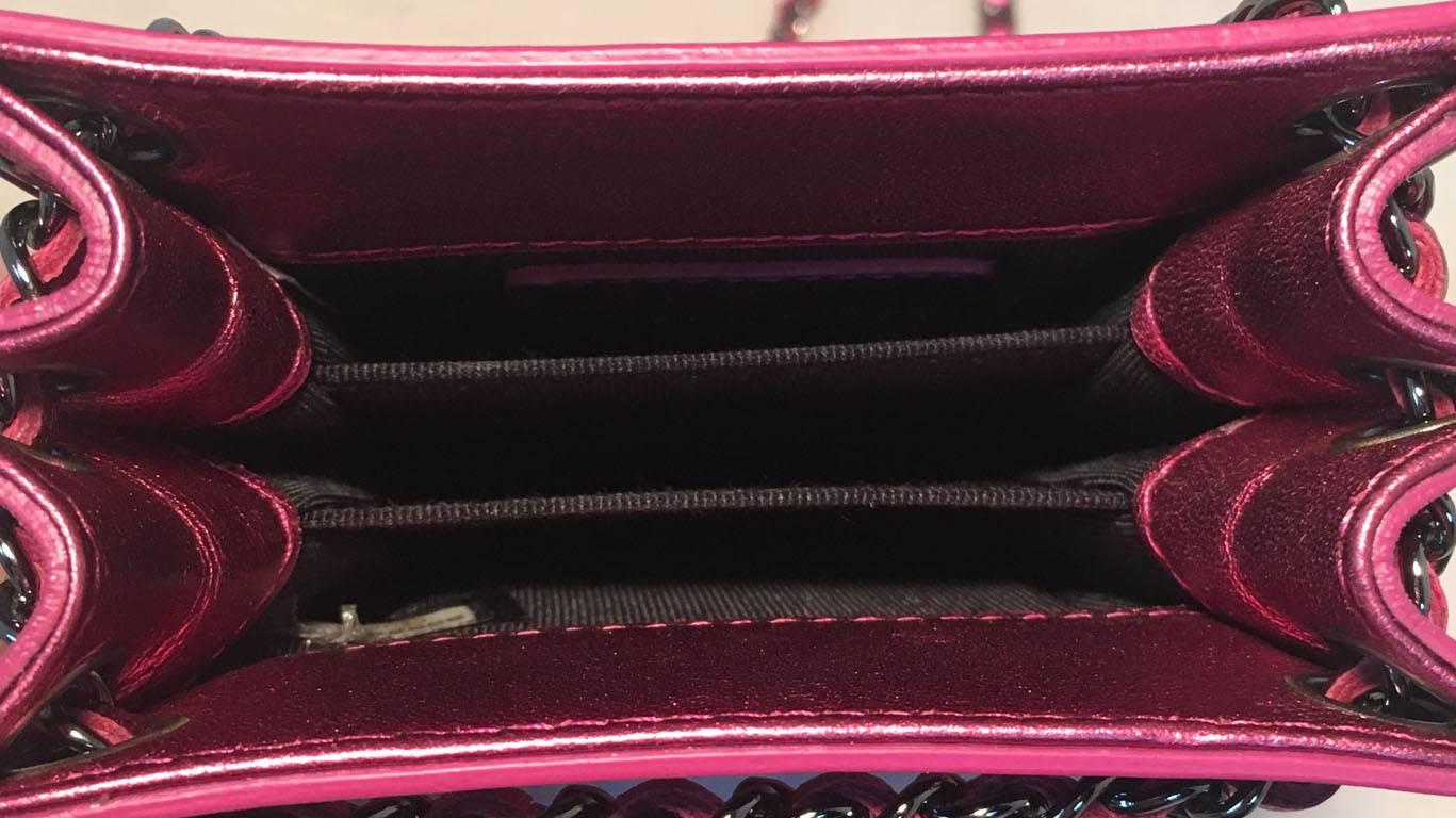 Chanel Pink Patent Leather CC Logo Mini Pouch Crossbody Shoulder Bag 1